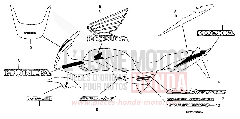 MARK (CB1300S/CB1300SA) for CB1300 Super Bold'or ABS PEARL SUNBEAM WHITE (NHA66KF) from 2009
